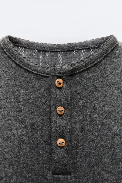MACACÃO DE MALHA RENDILHADO-ZARA Online