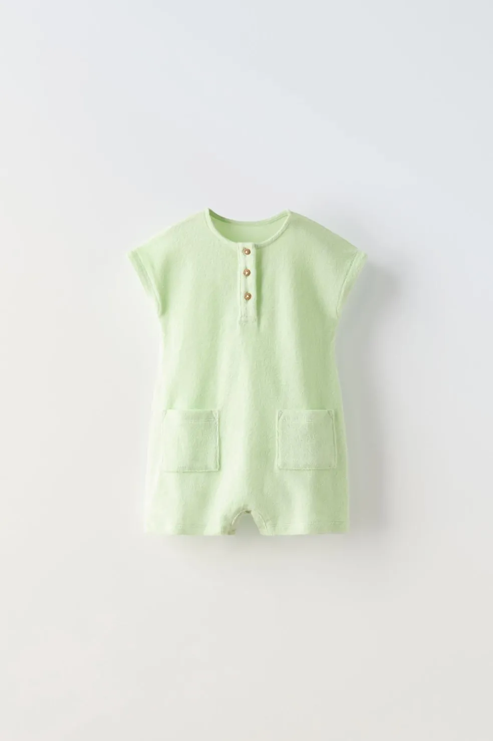MACACÃO TERRYCLOTH COM DECOTE DE BOTÕES-ZARA Outlet