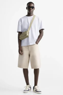 ZARA Malas / Mochilas^MALA A TIRACOLO ABA TECIDO Castanho-areia