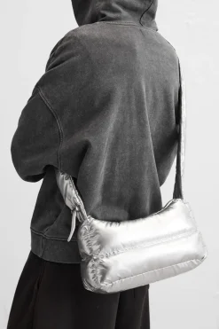 ZARA Malas / Mochilas^MALA A TIRACOLO ACOLCHOADA METALIZADA Prata