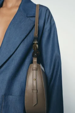 ZARA Malas^MALA A TIRACOLO ASSIMÉTRICA COM PEDRAS Verde