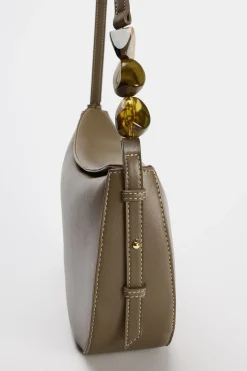 ZARA Malas^MALA A TIRACOLO ASSIMÉTRICA COM PEDRAS Verde