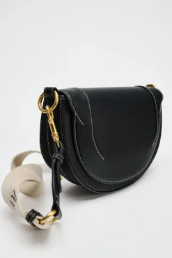 ZARA Malas^MALA A TIRACOLO COM PESPONTO EM CONTRASTE Preto