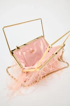 ZARA Malas^MALA CAIXA COM PENAS Rosa