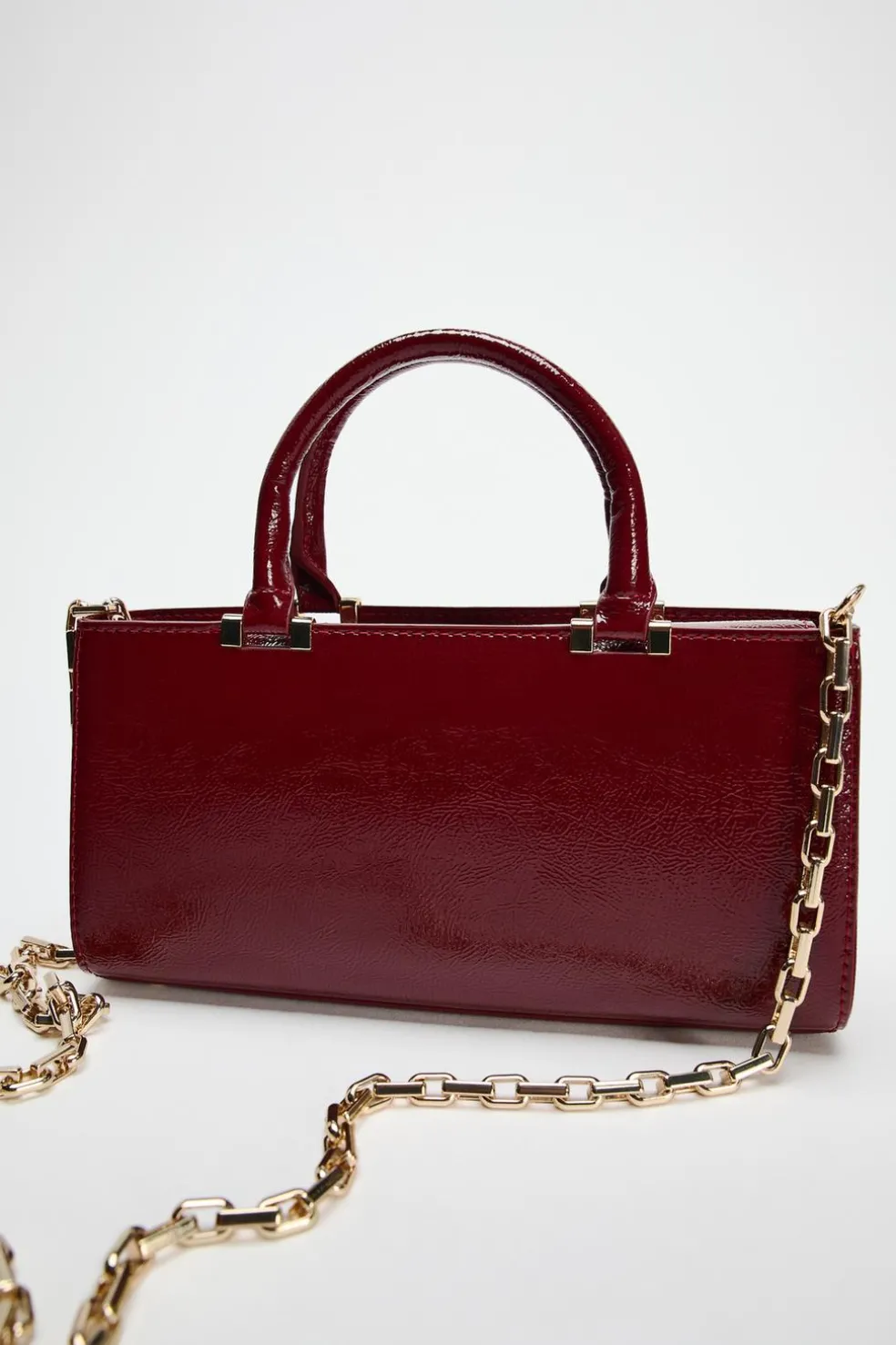ZARA Malas^MALA DE MÃO COM TEXTURA Vermelho-bordeaux