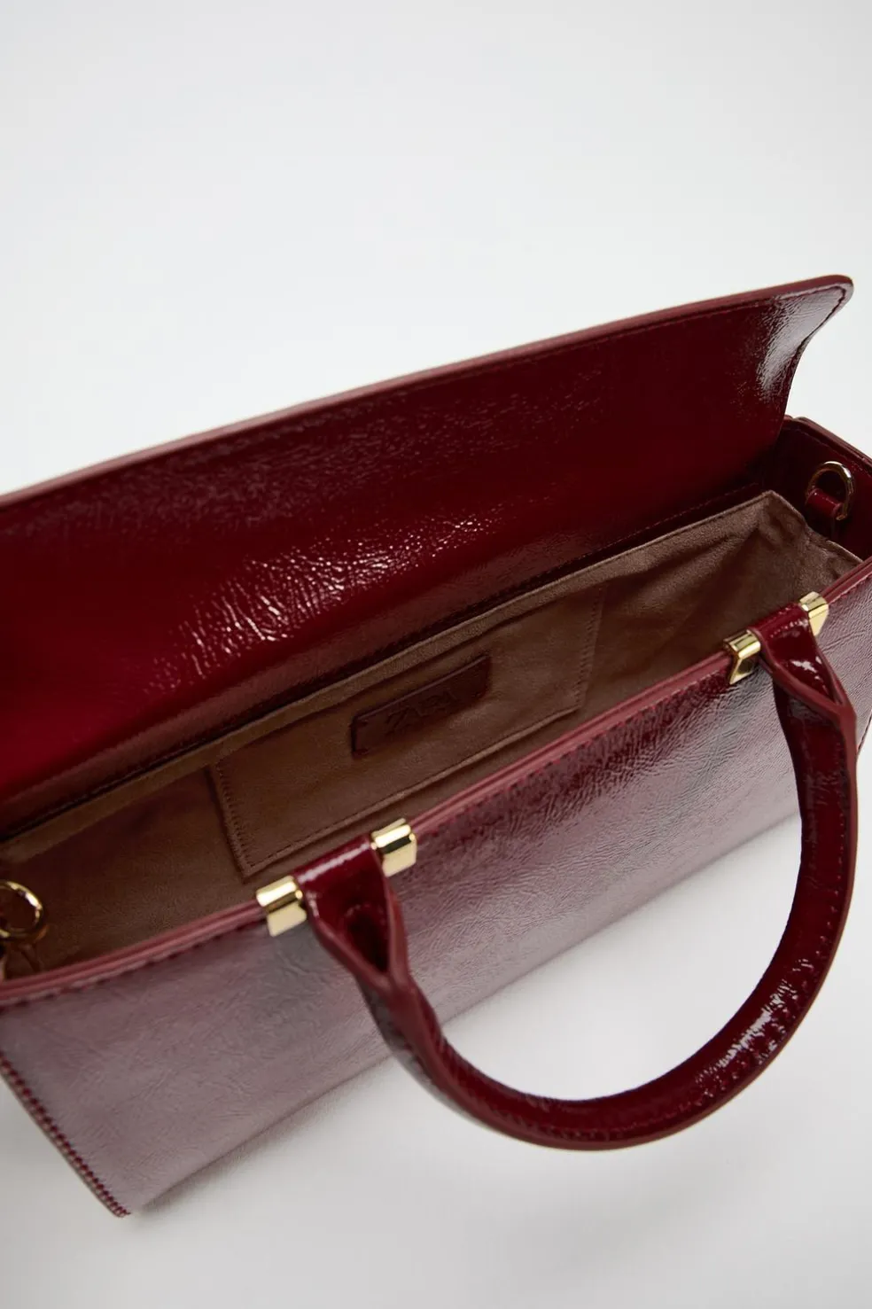 ZARA Malas^MALA DE MÃO COM TEXTURA Vermelho-bordeaux