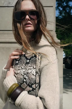 ZARA Malas|Acessórios / Bijuteria^MALA DE MÃO EM PELE COM ESTAMPADO ANIMAL Serpente