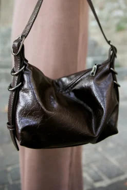 ZARA Malas^MALA DE OMBRO COM ARGOLAS Castanho