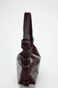 ZARA Malas^MALA DE OMBRO COM ARGOLAS Castanho