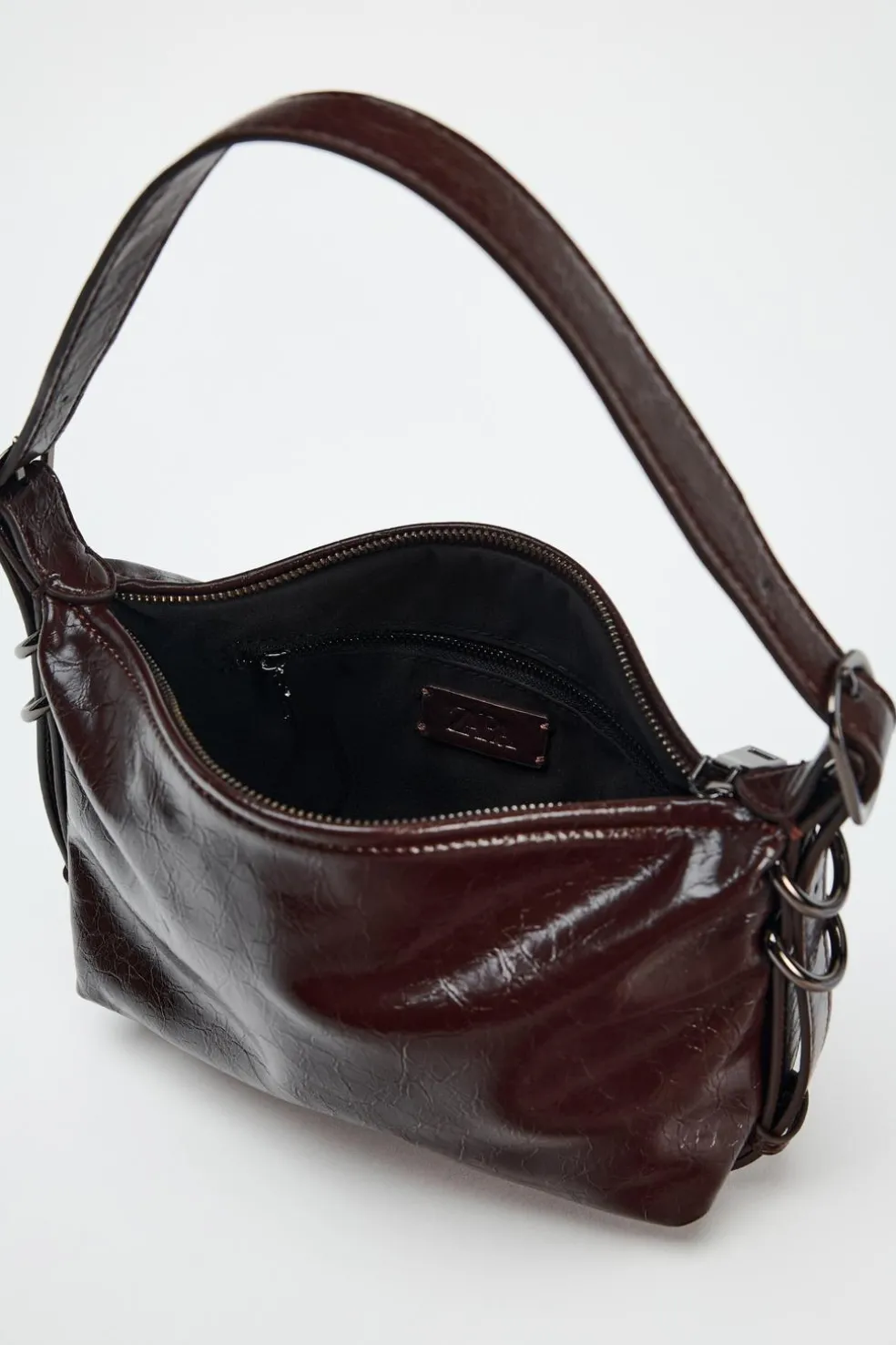 ZARA Malas^MALA DE OMBRO COM ARGOLAS Castanho