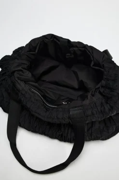 ZARA Malas^MALA DE OMBRO COM FRANZIDOS Preto