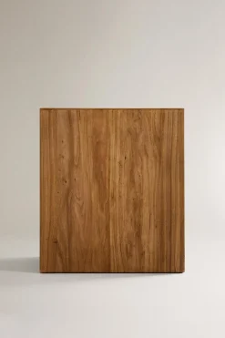 ZARA Móveis|Móveis^MESA CUBO MADEIRA Castanho-claro