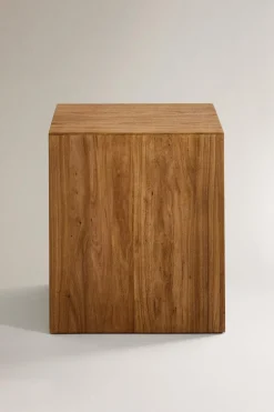 ZARA Móveis|Móveis^MESA CUBO MADEIRA Castanho-claro