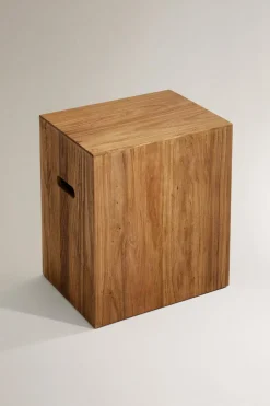 ZARA Móveis|Móveis^MESA CUBO MADEIRA Castanho-claro