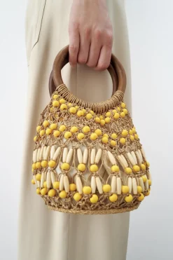 ZARA Malas^MINI SHOULDER BAG COM BEADING Multicolor