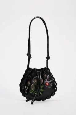 ZARA Malas^MINI SHOULDER BAG COWBOY EM PELE Preto