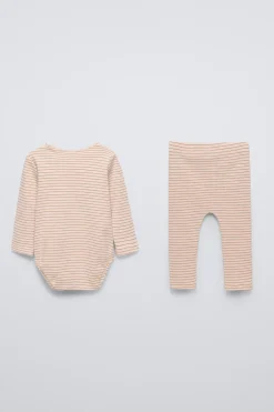 PACK BODY E LEGGINGS ÀS RISCAS RIB-ZARA Cheap