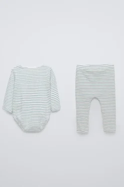 PACK DE BODY E LEGGINGS ÀS RISCAS RIB-ZARA Clearance
