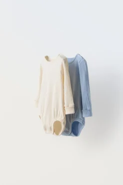 PACK DE DOIS BODIES EFEITO DE WAFFLE-ZARA New