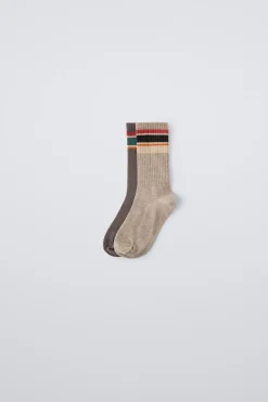 PACK DE DOIS PARES DE MEIAS COM BANDAS-ZARA Cheap