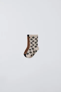 PACK DE DOIS PARES DE MEIAS ÀS RISCAS E ARANHAS-ZARA Cheap