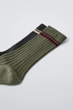 PACK DE DOIS PARES DE MEIAS COM BANDAS-ZARA Store
