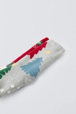 PACK DE DOIS PARES DE MEIAS ANTI-DERRAPANTES ÁRVORES E BONECO DE NEVE-ZARA Outlet
