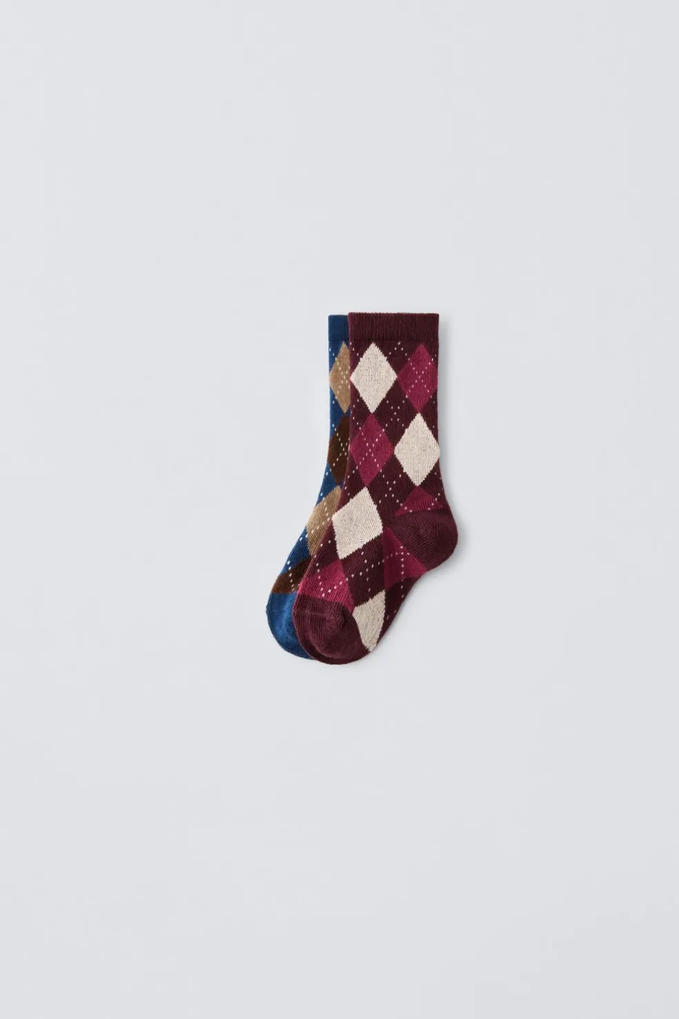 PACK DE DOIS PARES DE MEIAS COM LOSANGOS-ZARA Shop