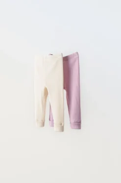 PACK DE DUAS LEGGINGS EFEITO DE WAFFLE-ZARA Clearance