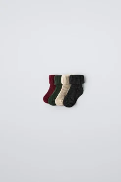 PACK DE QUATRO PARES DE MEIAS CORES-ZARA Outlet