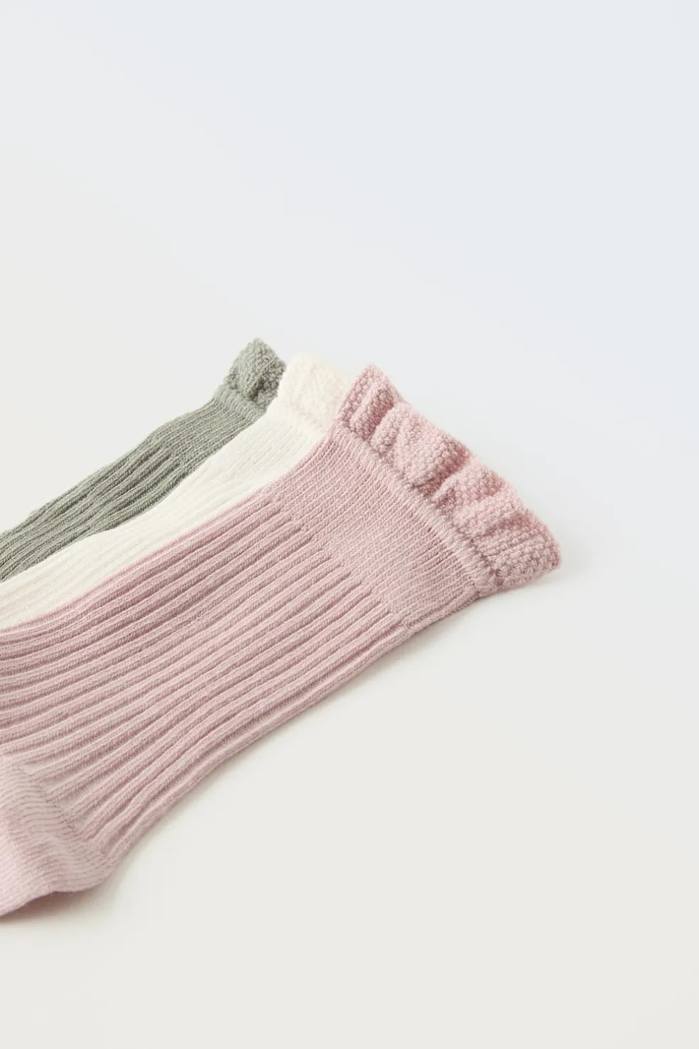PACK DE TRÊS PARES DE MEIAS NERVURAS RENDA-ZARA Sale
