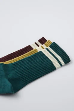 PACK DE TRÊS PARES DE MEIAS COM BANDAS-ZARA New