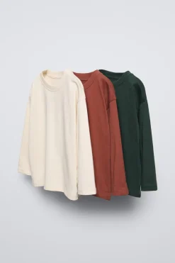 PACK DE TRÊS T-SHIRTS LISAS-ZARA Sale