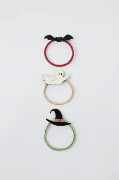 PACK TRÊS ELÁSTICOS COM APLIQUES BRILHANTES-ZARA New