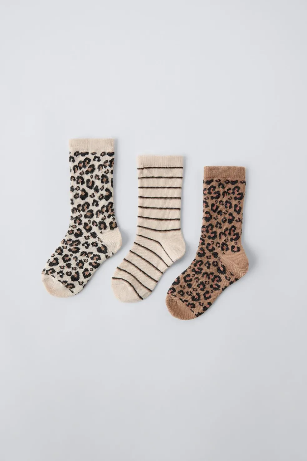 PACK TRÊS PARES DE MEIAS ANIMAL PRINT-ZARA New