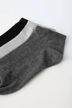 PACK TRÊS PARES DE MEIAS CURTAS BÁSICAS-ZARA Cheap