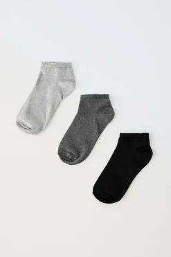 PACK TRÊS PARES DE MEIAS CURTAS BÁSICAS-ZARA Cheap