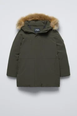 PARKA COMPRIDA PLUMA PENUGEM WATER REPELLENT-ZARA New