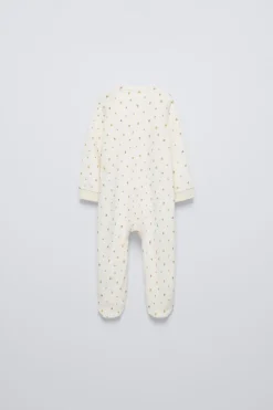 PIJAMA INTEIRO DE VELUDO COM CORAÇÕES-ZARA New