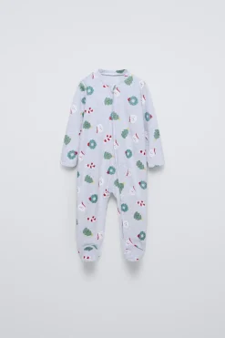 PIJAMA INTEIRO DE VELUDO ESTAMPADO-ZARA Store