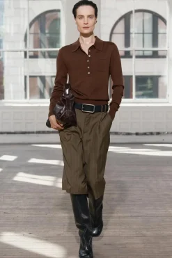 ZARA Cardigan / Camisolas|Malha^POLO BÁSICO EM LÃ chocolate