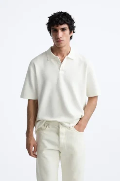 ZARA Polos^POLO COM ESTRUTURA Branco-marfim