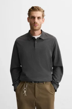 ZARA Polos^POLO COM ESTRUTURA Cinzento