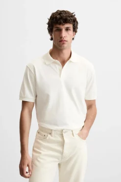 ZARA T-Shirts|Polos^POLO COM ESTRUTURA PIQUÉ Cru