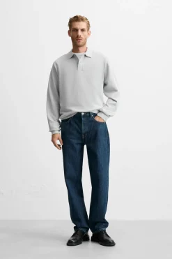 ZARA Polos^POLO COM ESTRUTURA PIQUÉ Azul-celeste-claro