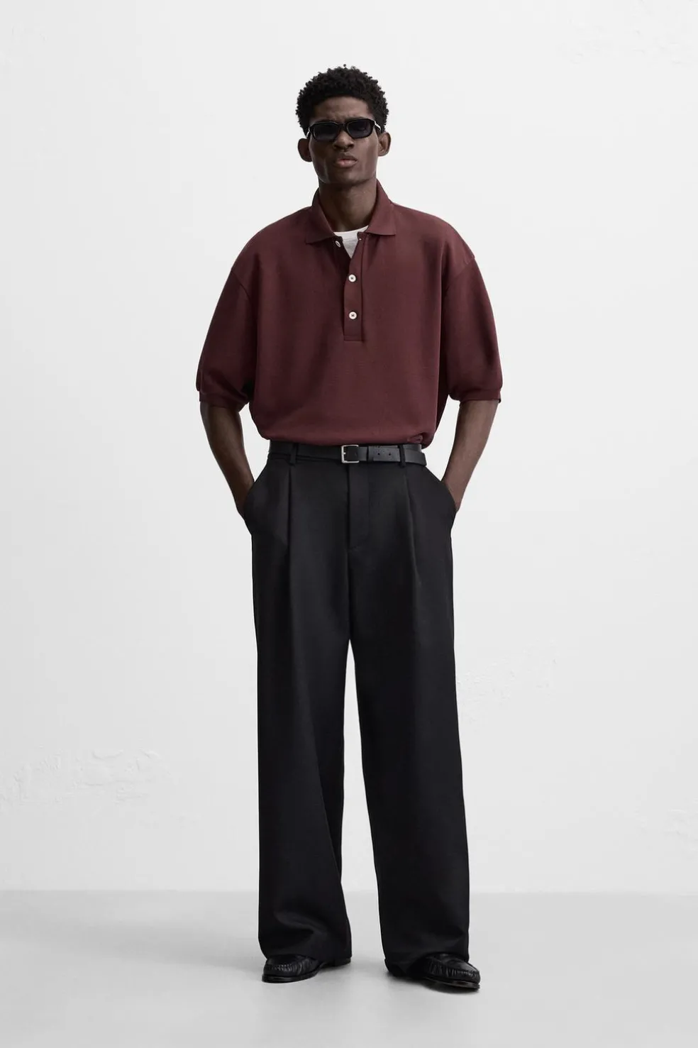 ZARA Polos^POLO COM ESTRUTURA PIQUÉ Borgonha