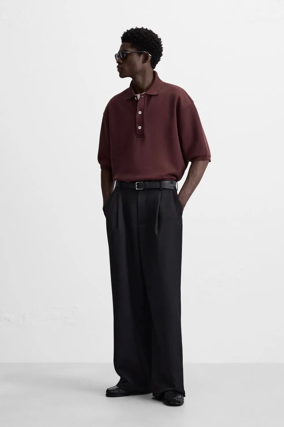ZARA Polos^POLO COM ESTRUTURA PIQUÉ Borgonha