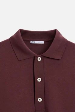 ZARA Polos^POLO COM ESTRUTURA PIQUÉ Borgonha