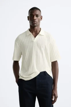 ZARA Polos^POLO COM ESTRUTURA ÀS RISCAS Cru