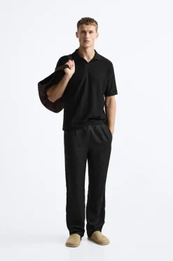 ZARA Polos^POLO COM ESTRUTURA VERTICAL Preto